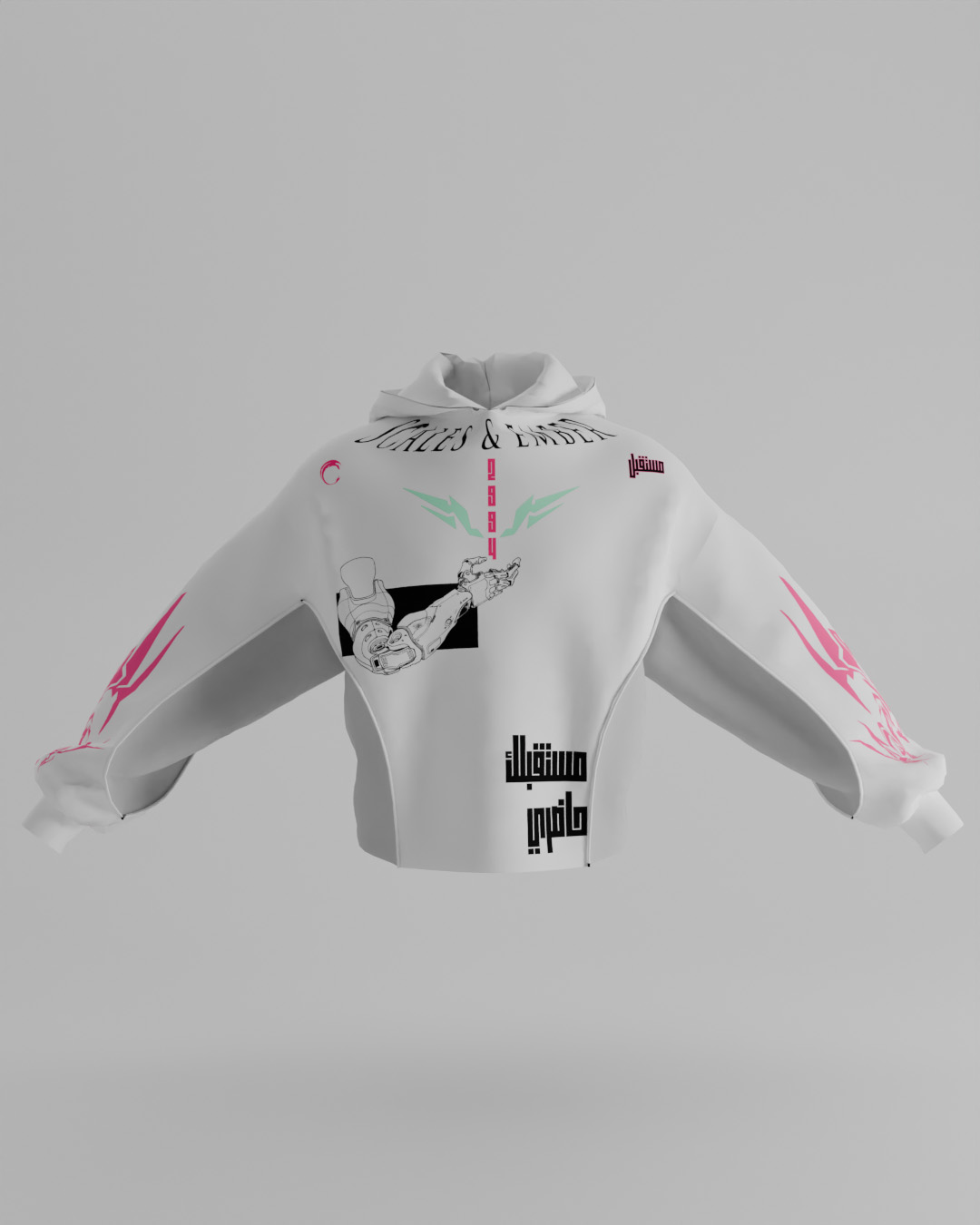 First Breath Digital Crop Hoodie