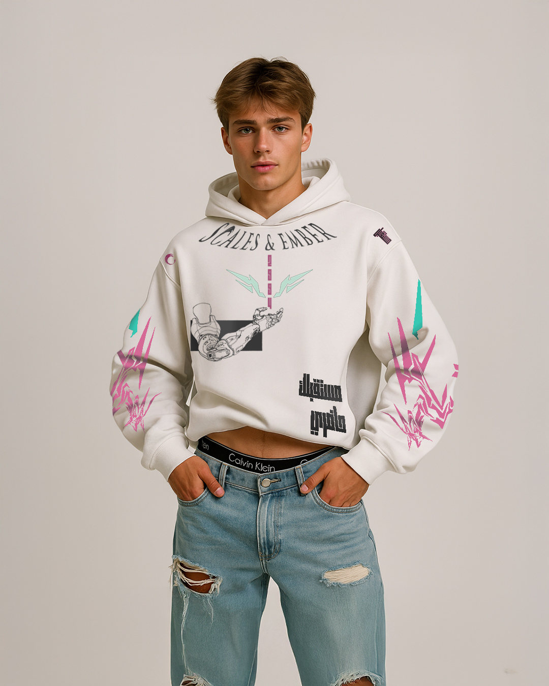 First Breath Digital Crop Hoodie