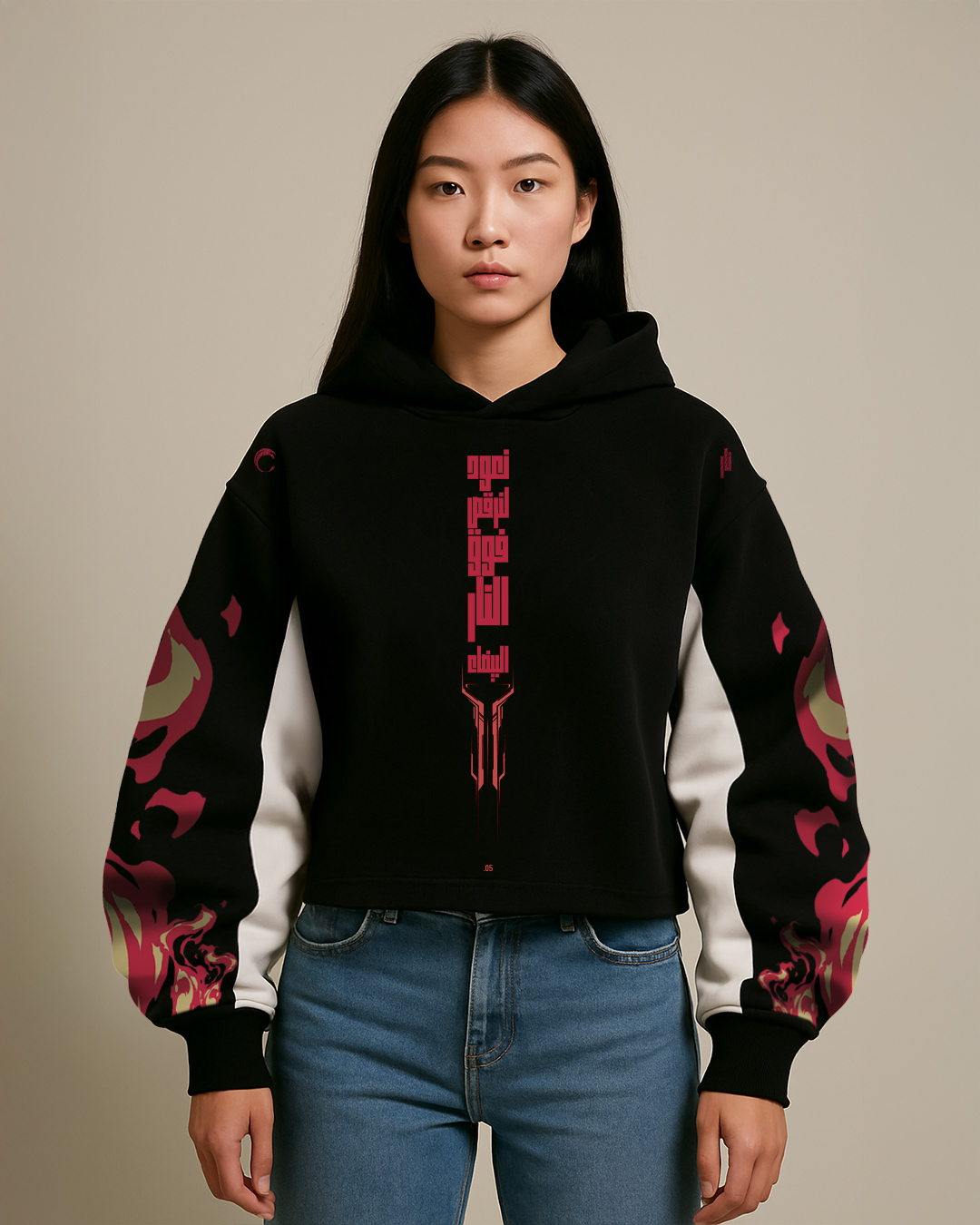 First Breath Fire Crop Hoodie